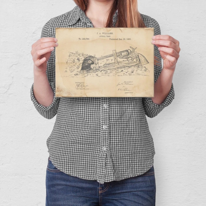 Poster metal Animal Trap Retro gift