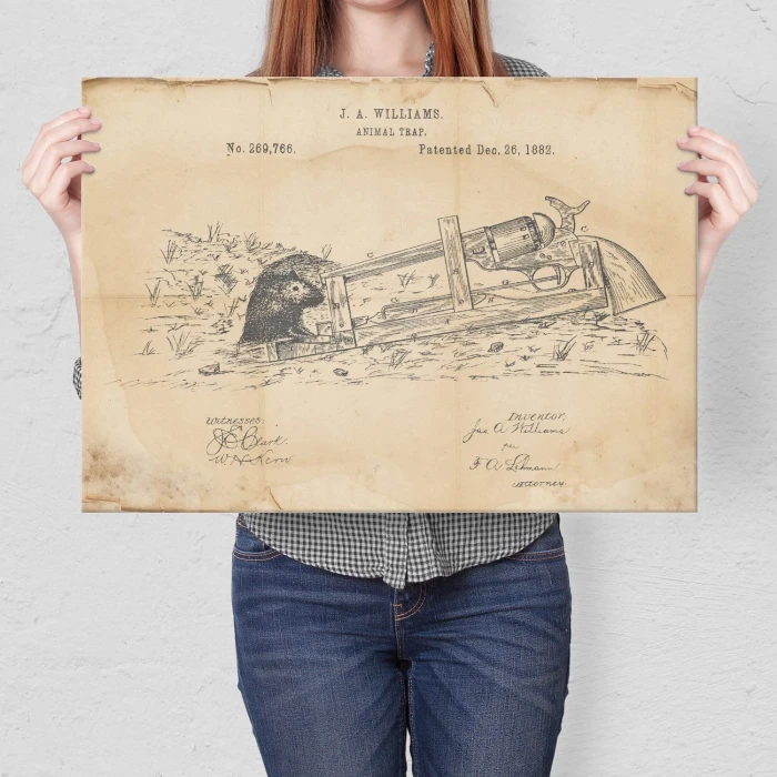 Poster metal Animal Trap Retro gift