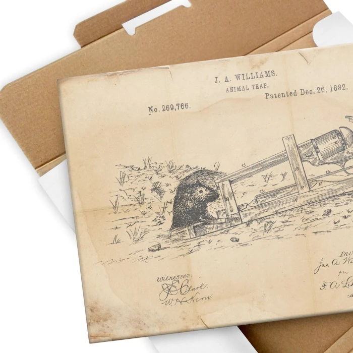 Plakat metalowy Animal Trap Retro Prezent