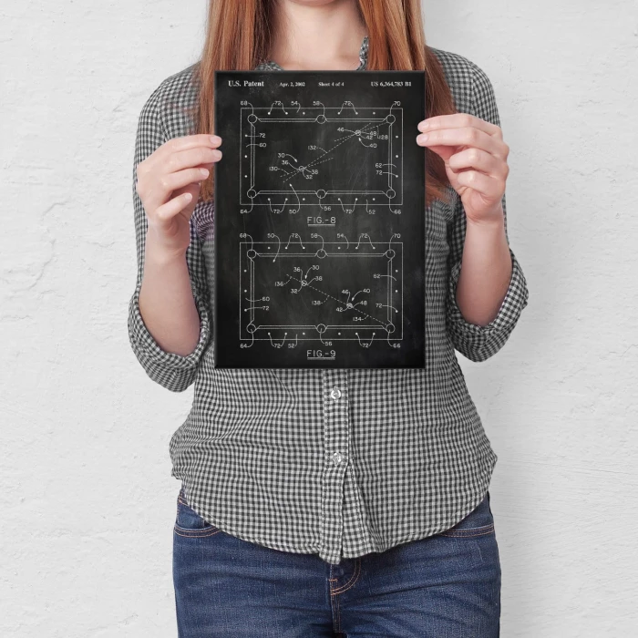 Poster metal Billiard table Slate gift