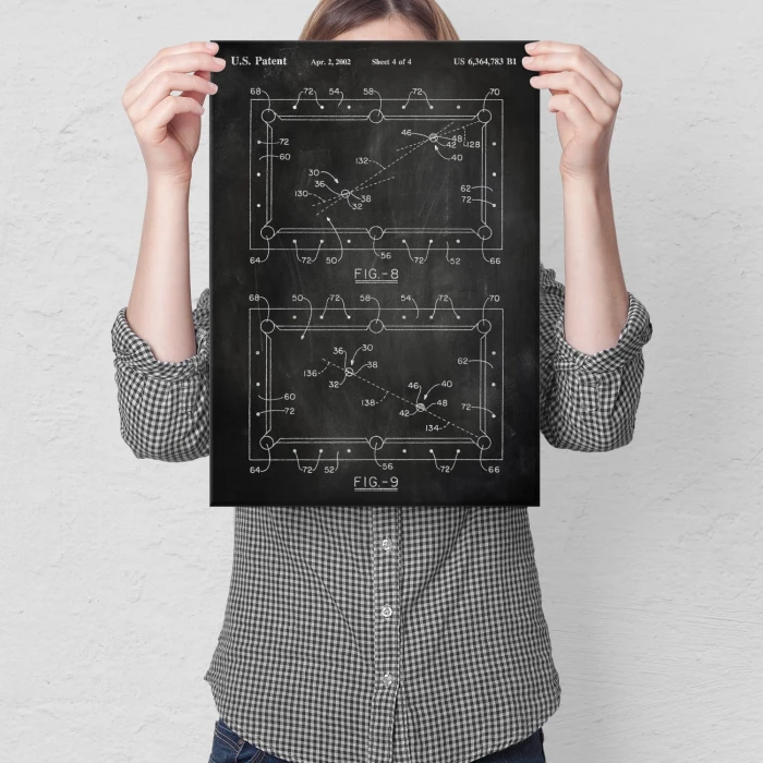Poster metal Billiard table Slate gift