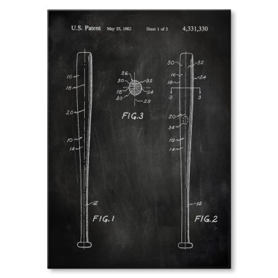 Poster metal Baseball bat Slate gift