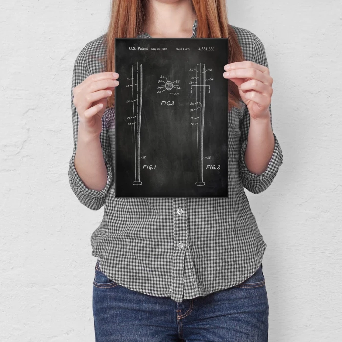 Plakat metalowy Baseball bat Slate Prezent