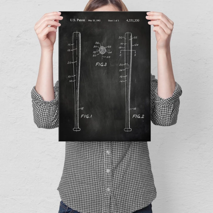 Poster metal Baseball bat Slate gift