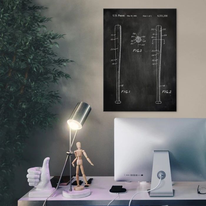 Poster metal Baseball bat Slate gift