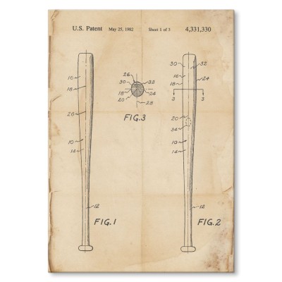 Plakat metalowy Baseball bat Retro Prezent