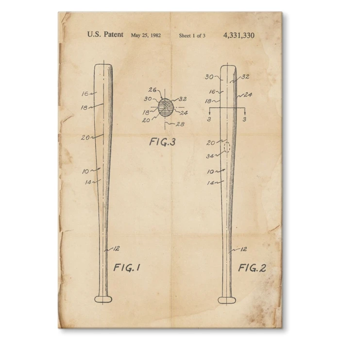 Poster metal Baseball bat Retro gift