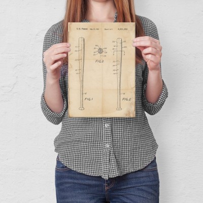 Poster metal Baseball bat Retro gift