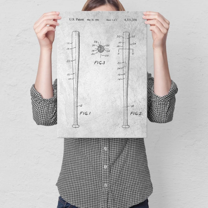 Plakat metalowy Baseball bat Stone Prezent