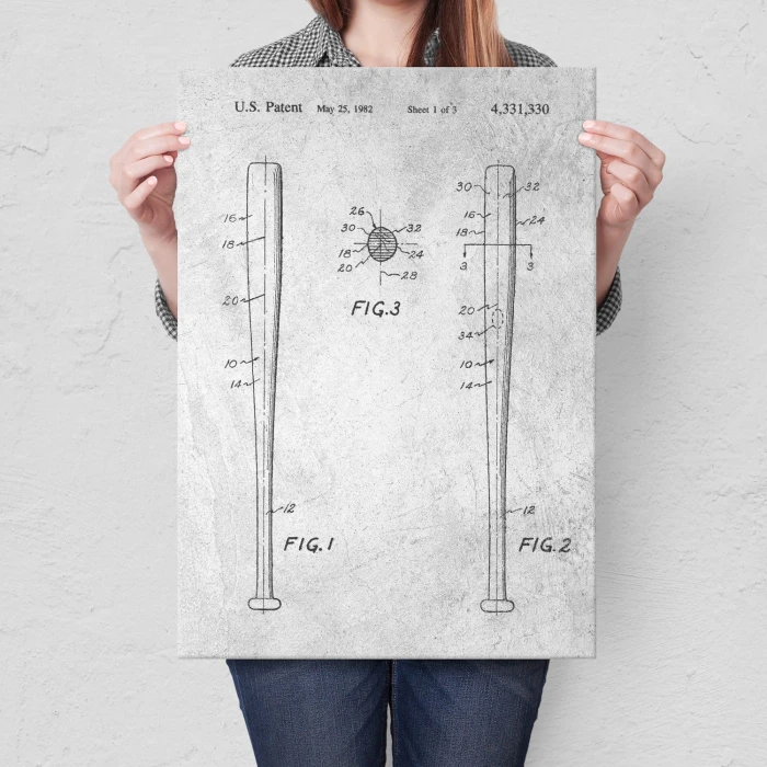 Poster metal Baseball bat Stone gift