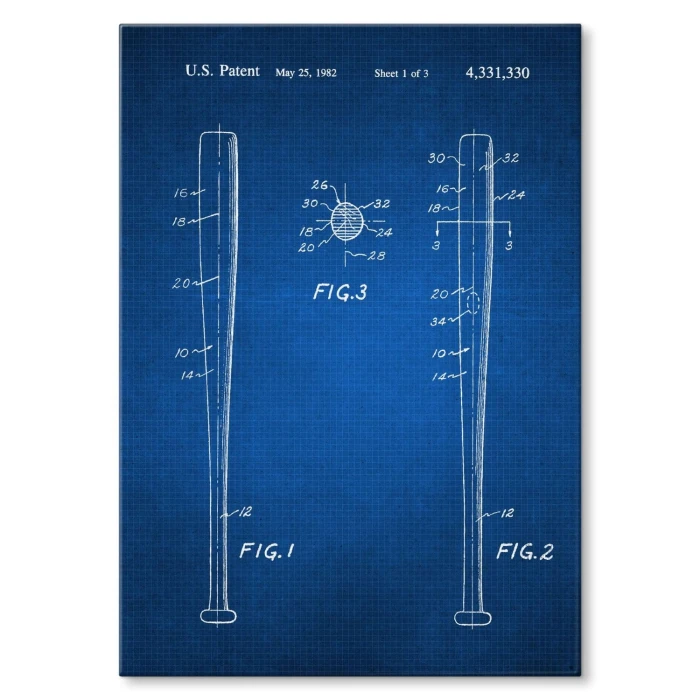 Plakat metalowy Baseball bat Tech Prezent