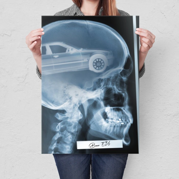 Plakat metalowy Rentgen BMW E36 Prezent