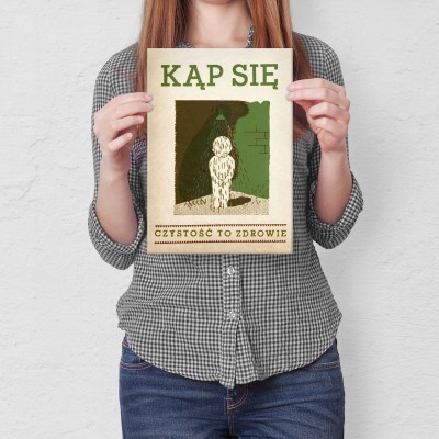 Plakat metalowy Czystość to zdrowie Prezent