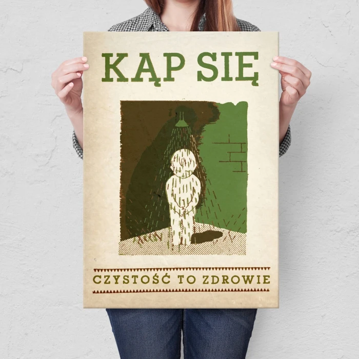 Poster metal Czystość to zdrowie gift