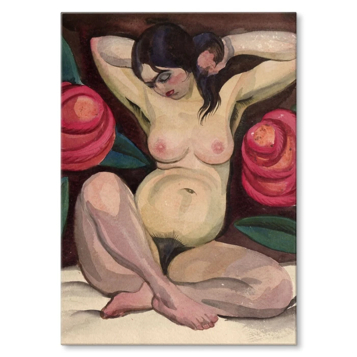 Plakat metalowy Naga kobieta Prezent