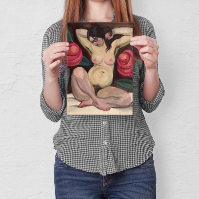 Plakat metalowy Naga kobieta Prezent