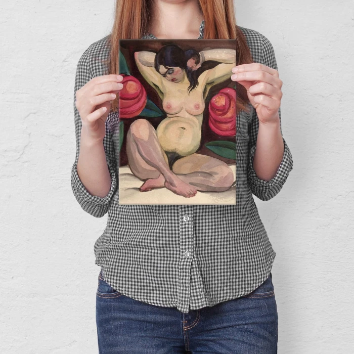 Plakat metalowy Naga kobieta Prezent