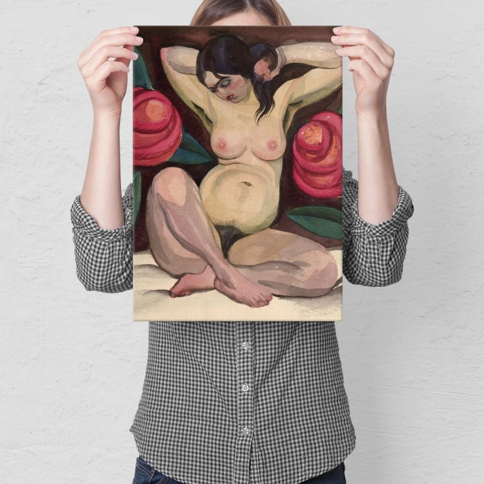 Plakat metalowy Naga kobieta Prezent