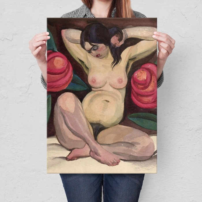 Plakat metalowy Naga kobieta Prezent