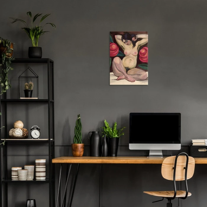 Plakat metalowy Naga kobieta Prezent