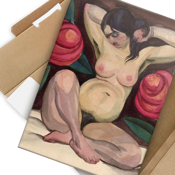 Plakat metalowy Naga kobieta Prezent