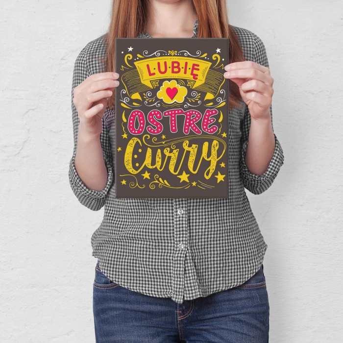 Plakat metalowy Lubię ostre curry Prezent