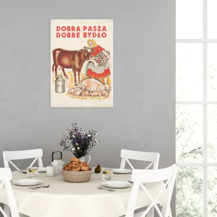 Plakat metalowy Dobra pasza dobre bydło Prezent