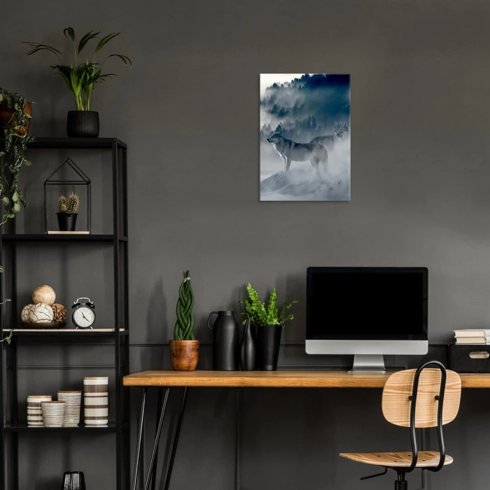 Plakat metalowy Wilki we mgle Prezent