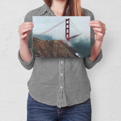 Plakat metalowy Most we mgle Prezent