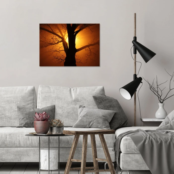 Plakat metalowy Drzewo w promieniach Prezent
