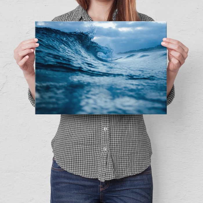 Poster metal Niebieska fala gift