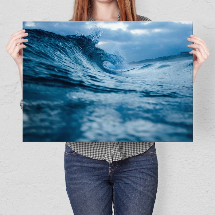 Poster metal Niebieska fala gift