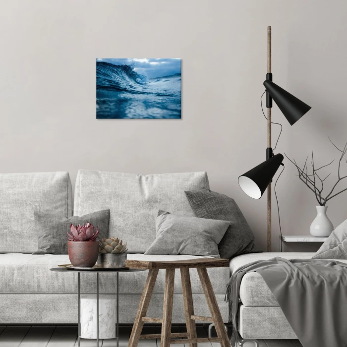 Plakat metalowy Niebieska fala Prezent