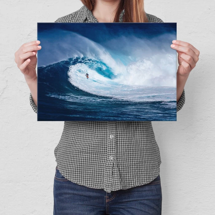 Poster metal Wielka fala i surfing gift