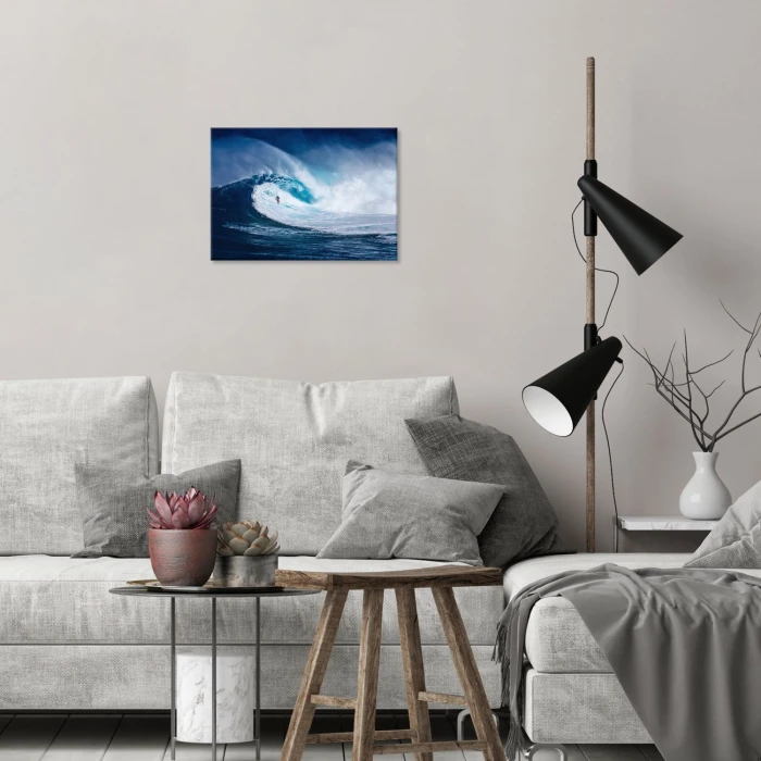 Poster metal Wielka fala i surfing gift