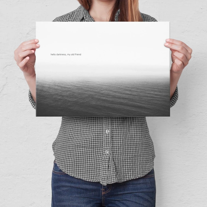 Poster metal Hello darkness my friend gift