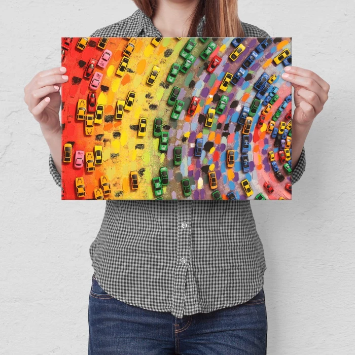 Poster metal Kolorowe pojazdy gift
