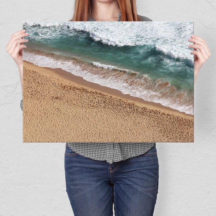 Plakat metalowy Piasek i ocean Prezent
