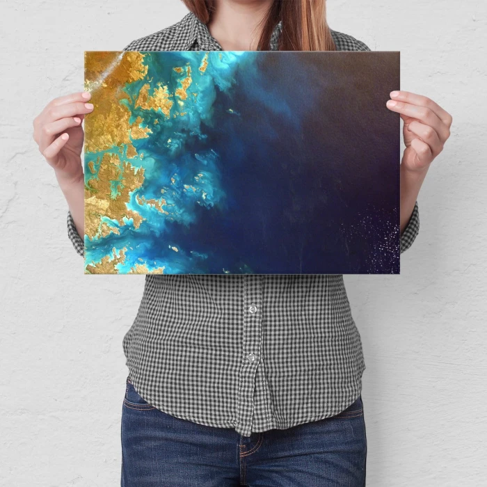 Plakat metalowy Ocean Prezent