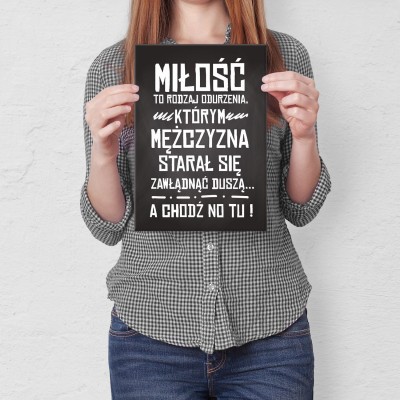 Plakat metalowy Miłość to rodzaj odurzenia Prezent
