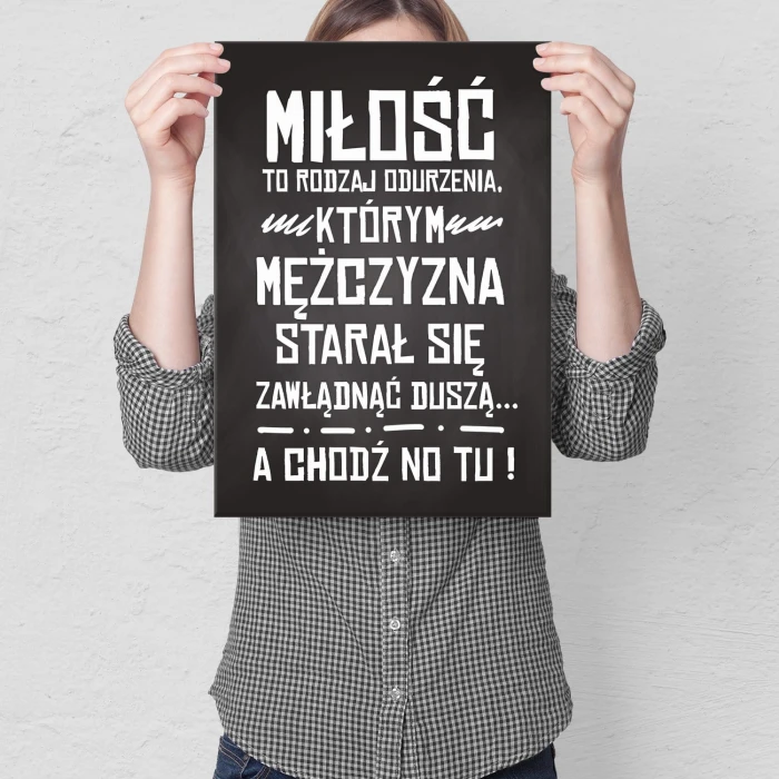 Plakat metalowy Miłość to rodzaj odurzenia Prezent