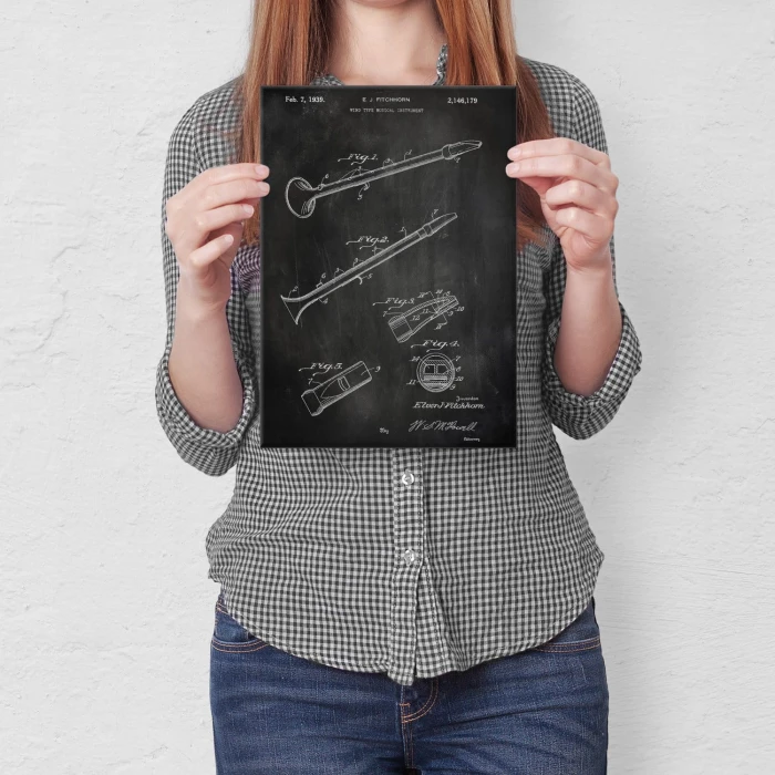 Poster metal Flute Musical Slate gift