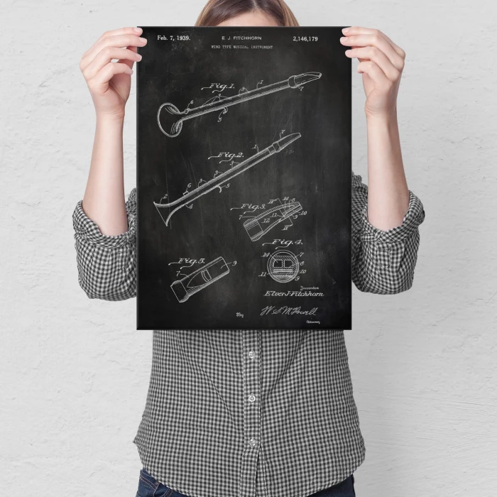 Poster metal Flute Musical Slate gift