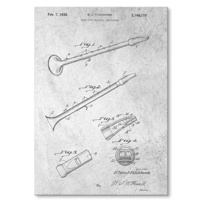 Poster metal Flute Musical Stone gift