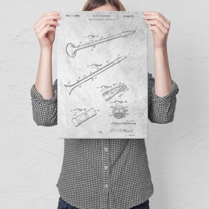 Poster metal Flute Musical Stone gift