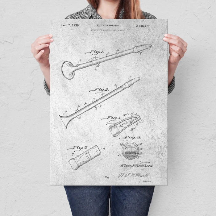 Poster metal Flute Musical Stone gift