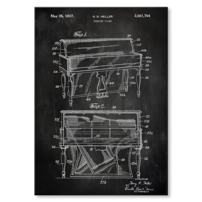 Poster metal Piano Music Slate gift