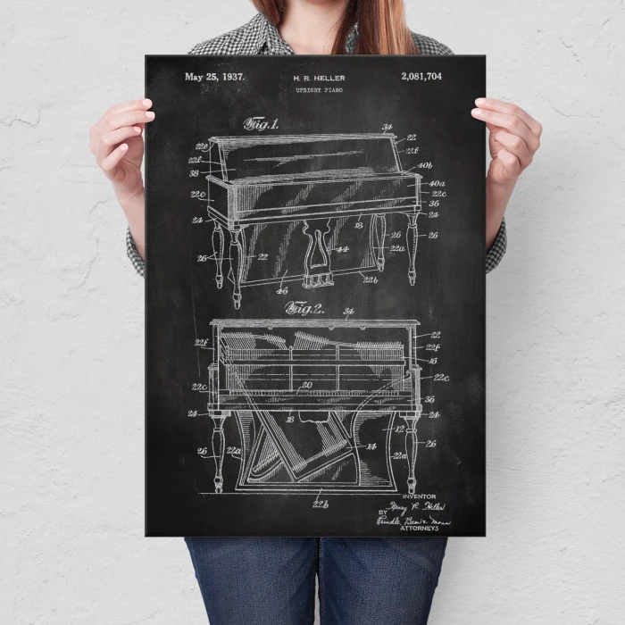 Poster metal Piano Music Slate gift