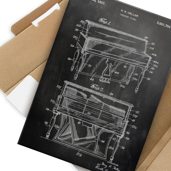 Plakat metalowy Piano Music Slate Prezent