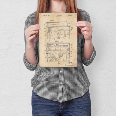 Plakat metalowy Piano Music Retro Prezent